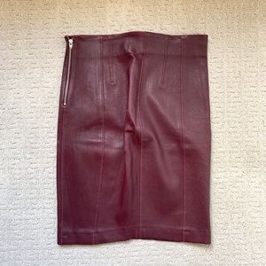 Burgundy Alexander Wang Leather Skirt